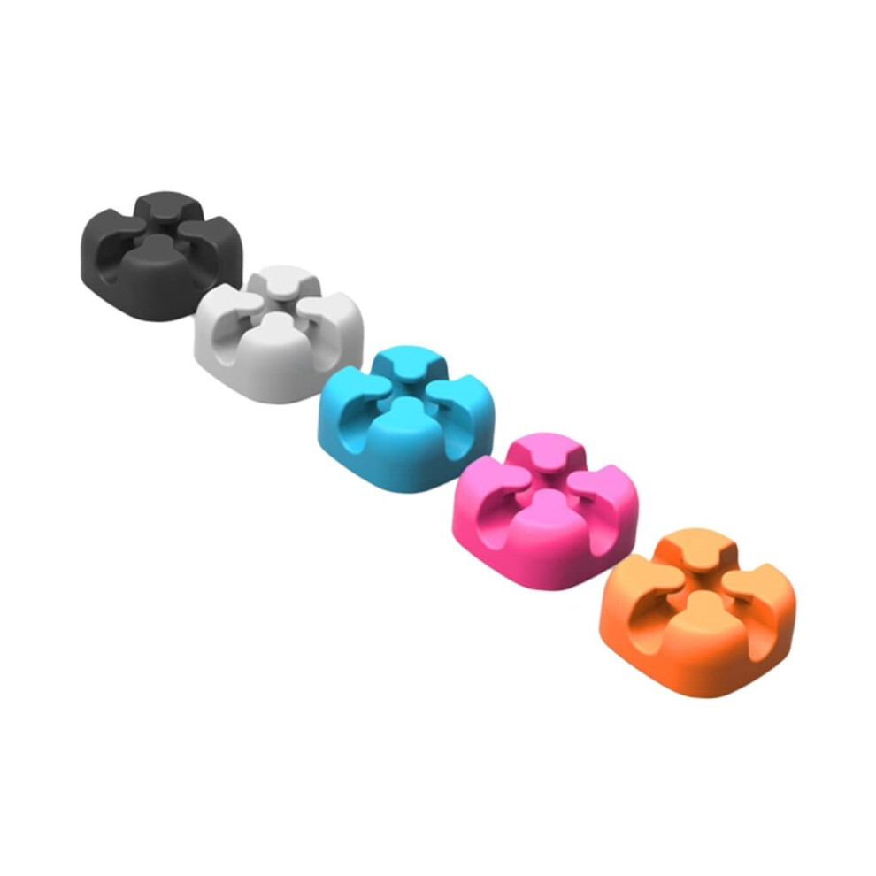 5 Pack Silicone Cable Organizer Clips For Desk Cord Management, Soft Tangle Wire Holders 9044945212273