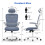 (Blue and White)Swivel Computer Chair with Rocking Function 3