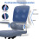 (Blue and White)Swivel Computer Chair with Rocking Function 4