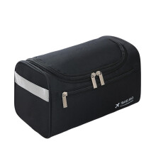 Men's Toiletry Bag Travel Shaving Kit Waterproof Canvas with Hanging Hook Black