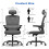 (Grey and Black)Swivel Computer Chair with Rocking Function 3