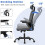 (Grey and Black)Swivel Computer Chair with Rocking Function 6