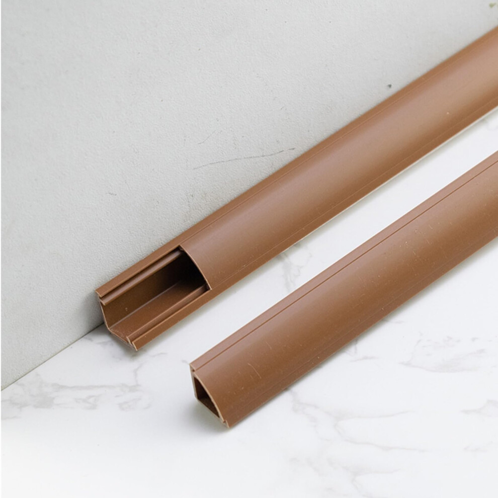 Cable Management Raceway Cord Cover, Selfadhesive Pvc Wire Concealer For Walls Floors And Ceilings, 2 Pack Brown 32X32mm 9099447340160