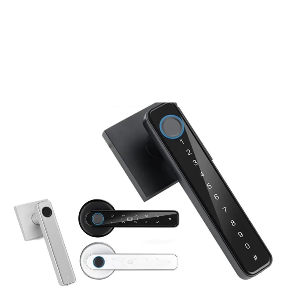 Biometric Fingerprint Smart Door Lock With App Control, Keyless Entry, Password Access, Silver B 9044945212495