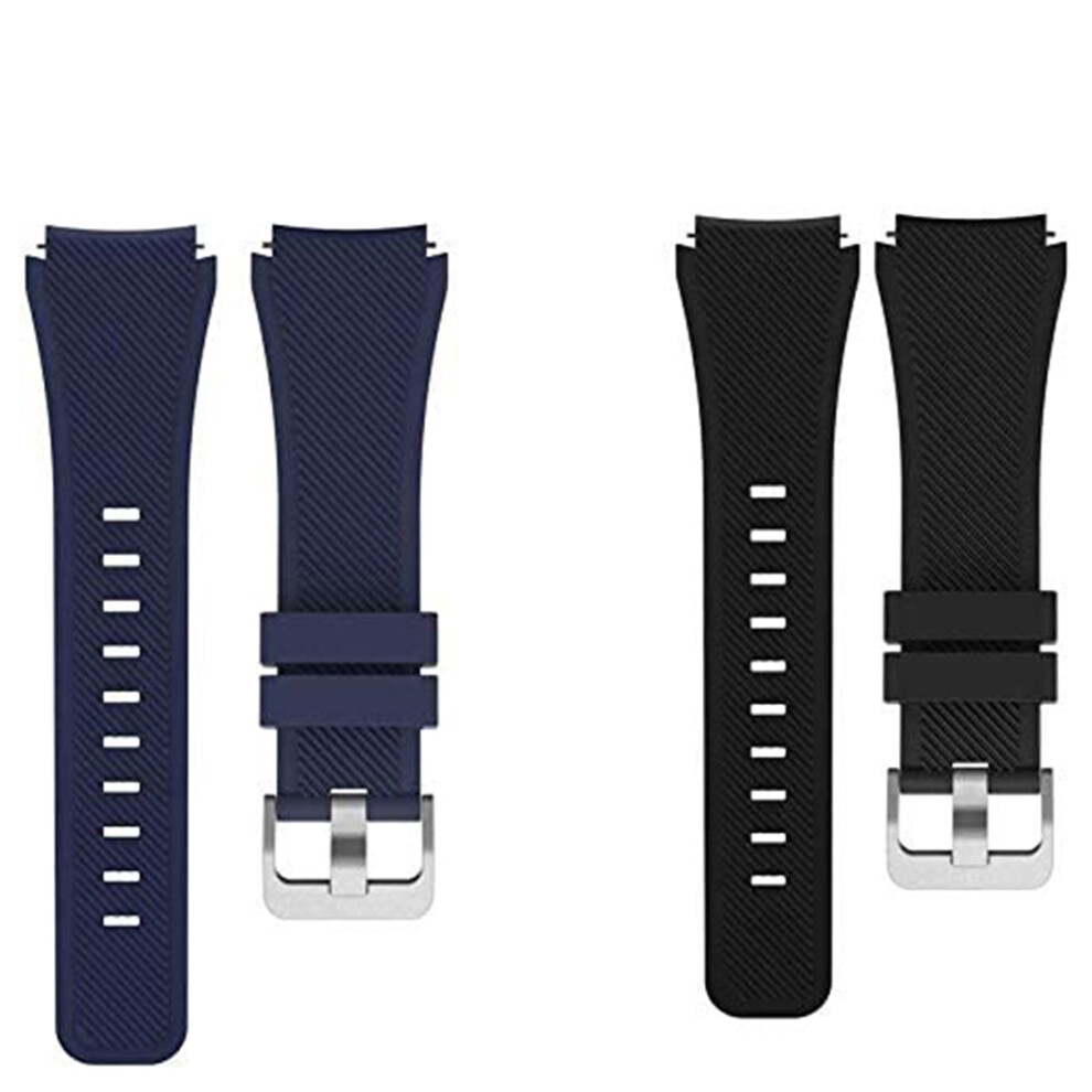 2 Pack 22Mm Smart Watch Bands For Oukitel Bt10 Bt20 Bt80 Bt101, Black And Blue Sport Strap Replacement With Quick Color Swap Blue,Black 9099447340405