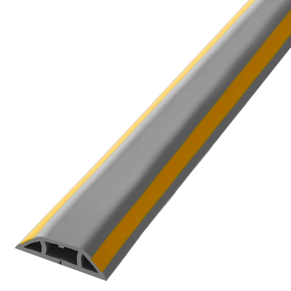 Light Grey Pvc Cable Raceway 19.7Ft Cord Cover For Floor, Easy Cable Concealment Peelandstick Design 9099447340702