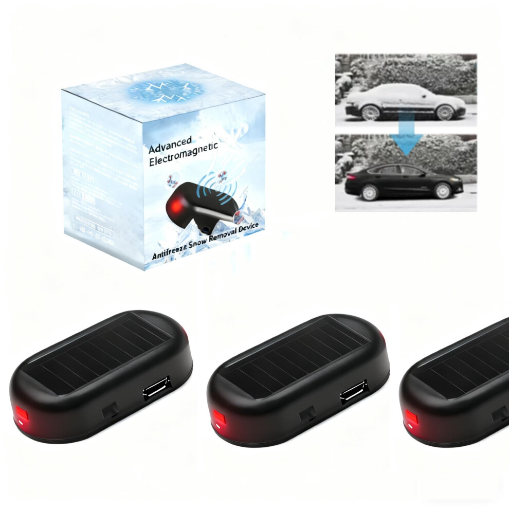 Car Windshield Defroster And Deicer, Electromagnetic Snow Removal Tool, Instant Ice Prevention, Solar Powered, Winter Car Kits 3Pcs 9113335594920