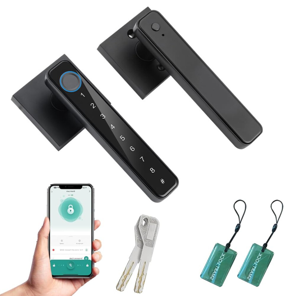 Fingerprint Door Lock With Keypad And Touchscreen Knob, Biometric Keyless Entry For Home Office Apartment 9099447340849