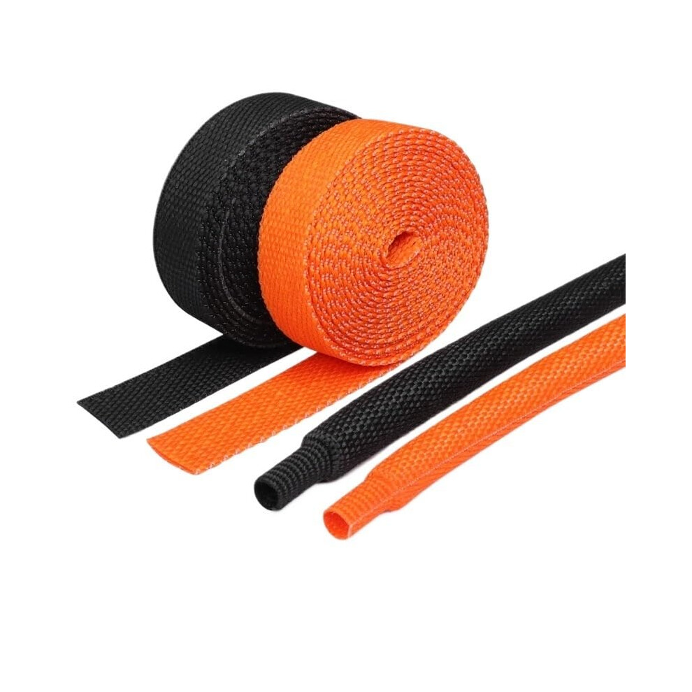 Pet Heat Shrink Braided Cable Sleeve 35Mm Flame Retardant Wire Protection For Automotive 10M Orange 9044945213034