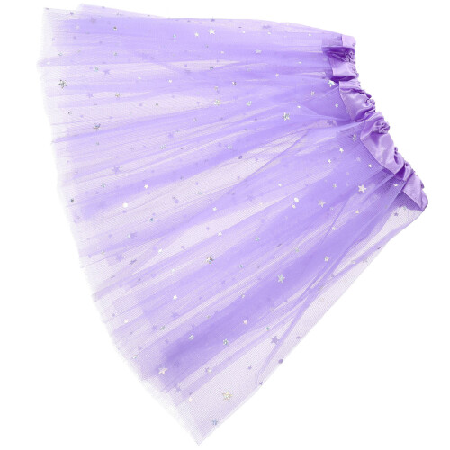 3Pièces Jupe Tutu Tulle Éclatant Design Élégant Violet