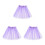 3Pièces Jupe Tutu Tulle Éclatant Design Élégant Violet 3