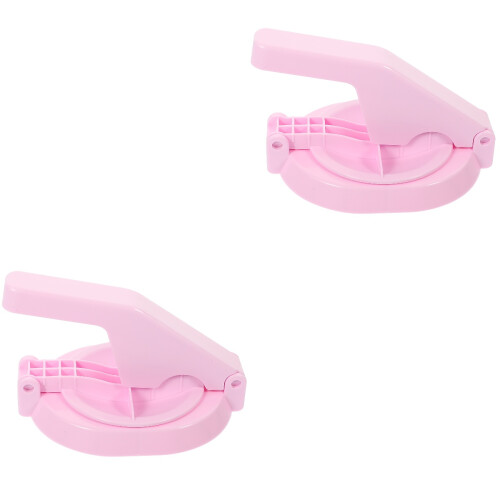 2Pcs Compact Dough Presser Pink Household Dumpling Pressing Tool 2