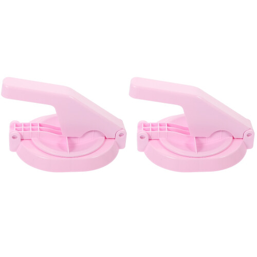 2Pcs Compact Dough Presser Pink Household Dumpling Pressing Tool 1