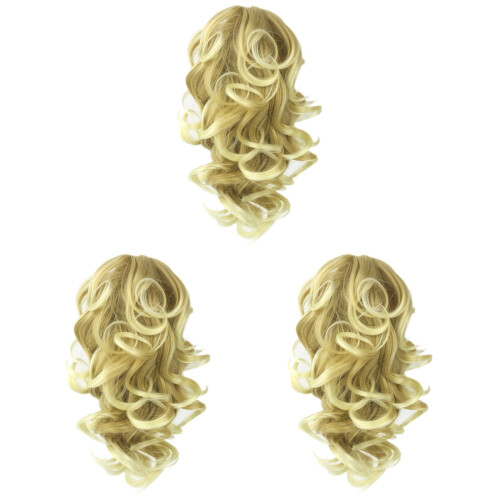 3Pièces Postiches Queue De Synthétiques Khaki À Clip Pince Clip 1