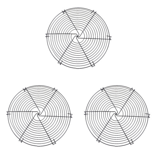 3Pièces Grille Noire De Cuisson Pour Boulangerie Four 1