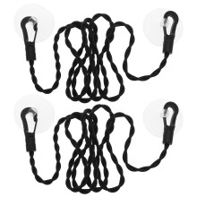 6Pcs Retractable Clothesline Black Elastic Rope for Home and Camping