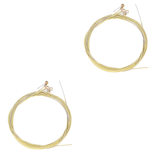 2Pièces Cordes Guitare Acier Beige Usage Pratique Ton Clair 1