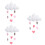 3Pièces Décor Nuage Suspendu Pour 7