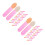 200Pcs Rosy Mini Makeup Brushes Acrylic Eye Shadow Lip Applicator Kit 6