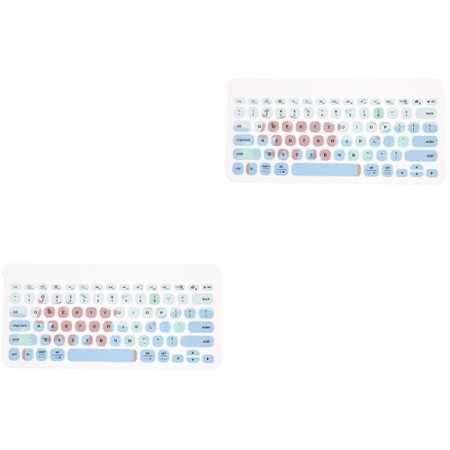 2Pcs Lightweight Sky-Blue Keyboard Cover with Soft Silicone Material 2