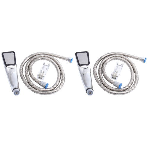 2Pcs Shower Head with Hose and Mount Silver No Maintenance Needed 1
