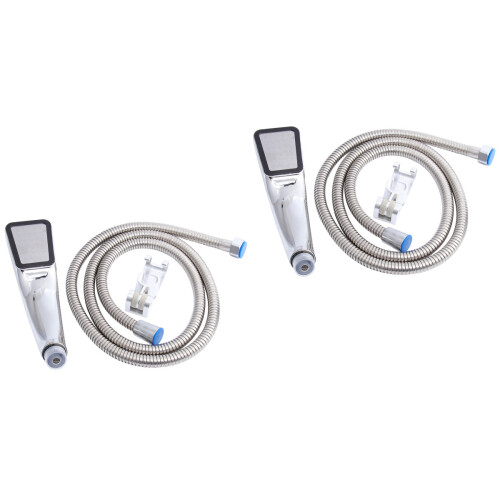 2Pcs Shower Head with Hose and Mount Silver No Maintenance Needed 2