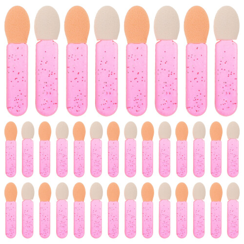 200Pcs Rosy Mini Makeup Brushes Acrylic Eye Shadow Lip Applicator Kit