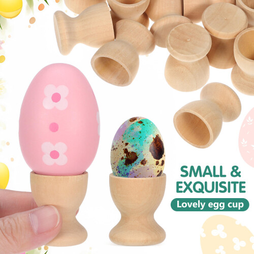 48 Pcs Wooden Easter Egg Holders Cup Shaped Eggs Trays 2