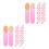 200Pcs Rosy Mini Makeup Brushes Acrylic Eye Shadow Lip Applicator Kit 2