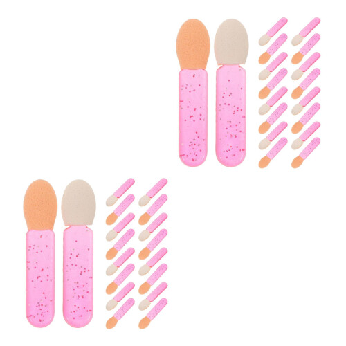 200Pcs Rosy Mini Makeup Brushes Acrylic Eye Shadow Lip Applicator Kit 1