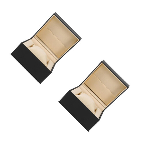 2 Pcs Single Watch Box Jewellery Box Container Case Pu Without Watch 2
