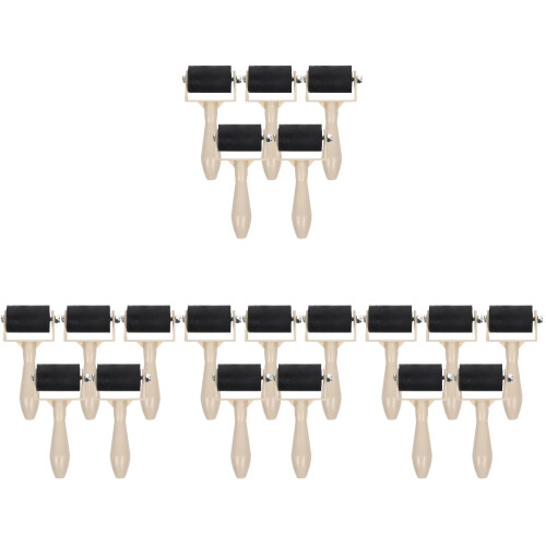 20Pcs Black Printmaking Glue Rollers Plastic Brayers for Ink and Paint 1
