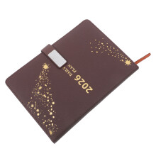 4Pcs PU Office Planner Brown A5 Journal 2026 Schedule Notebook