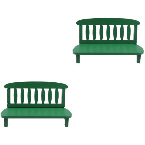 2Stk Holz Sofa Mini Modell Grün, Elegantes Deko Element 2