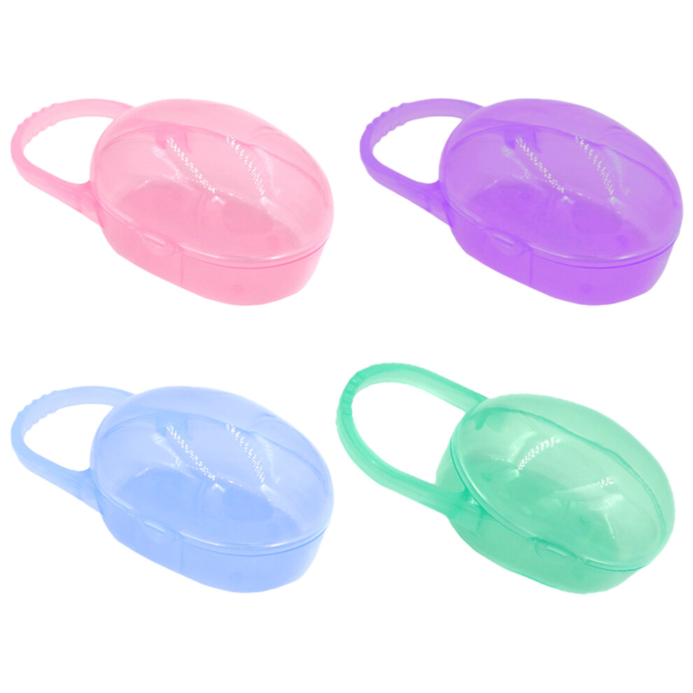 Inoomp 12Pcs Assorted Color Pacifier Storage Boxes Durable Baby Holder Cases