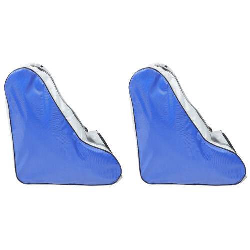 2Pcs Practical Blue Roller Skates Shoe Pouch PVC Carry Storage Bag 1