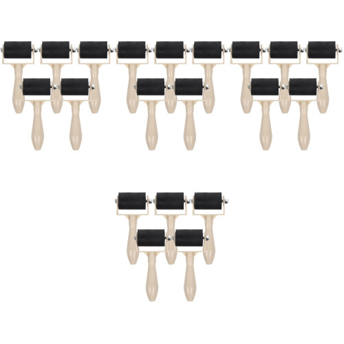 20Pcs Black Printmaking Glue Rollers Plastic Brayers for Ink and Paint 2