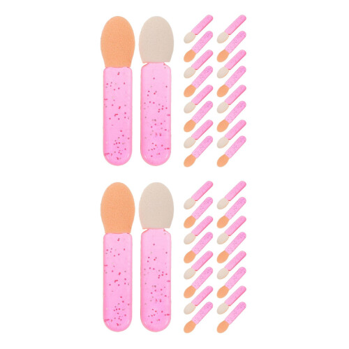 200Pcs Rosy Mini Makeup Brushes Acrylic Eye Shadow Lip Applicator Kit 2