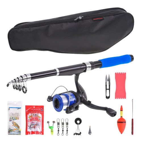 2Sets Durable Fishing Pole Set with Simple Design Assorted Color