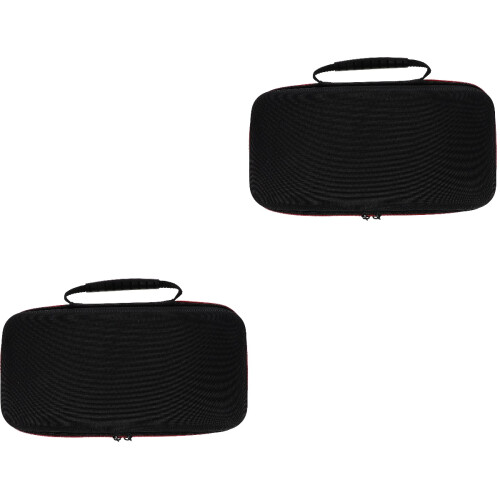 2Pcs Large-Capacity Black Microphone Storage Case with Smooth Zipper 2