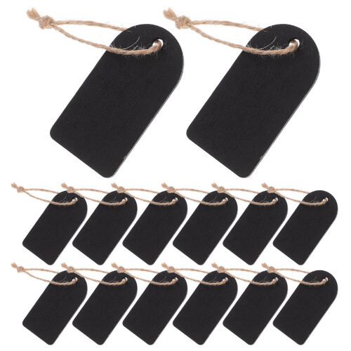 100Sets Lightweight Black Chalkboard Tags with Rope for Store Display