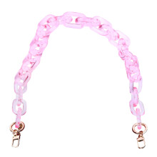 3Pcs Glossy Pink Acrylic Bag Chains Stylish DIY Purse Shoulder Straps