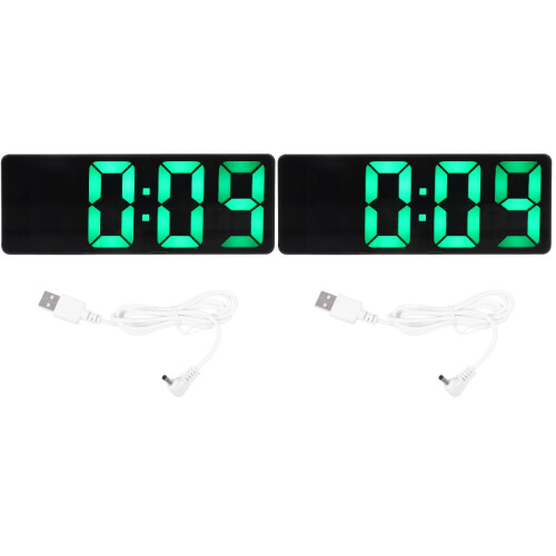 2Sets Modern Silver Electronic Alarm Clock Digital LED for Home Use 1