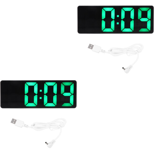 2Sets Modern Silver Electronic Alarm Clock Digital LED for Home Use 2