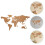 4Sets Light Brown Map Cork Board Decorative Wall Decor 11