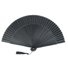 3St Vouwwaaier Zwart Bamboe Stoffen Handventilator Robuust