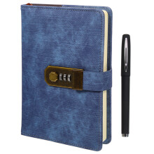 Set wachtwoordnotitieboekje met pen, vintage dagboek voor meisje