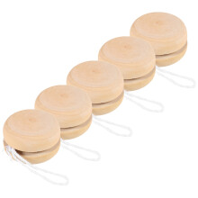 10Pcs Wooden Graffiti Yo-Yo Balls DIY Painting Toy for Kids Khaki