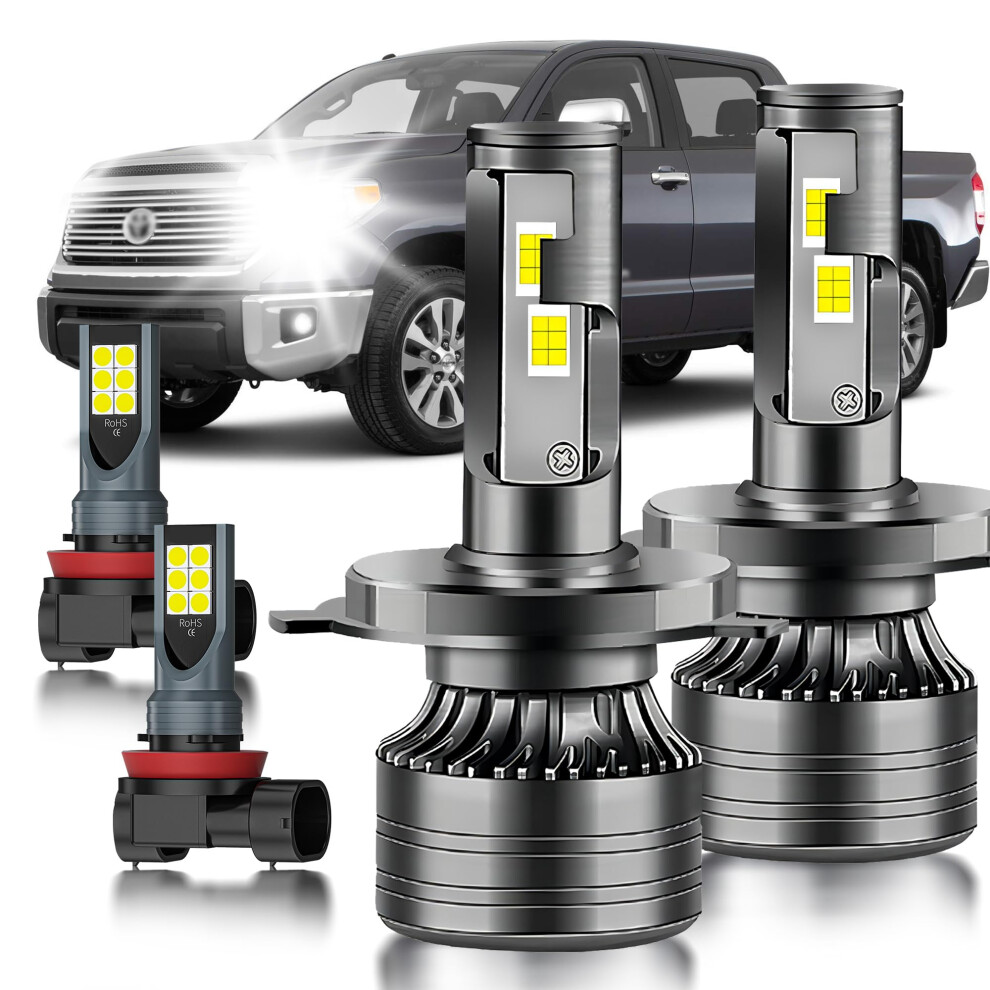 Led Head And Fog Kit, 4Pcs 300% Brighter Plugandplay For 20142021 Toyota Tundra Light 9113335595149