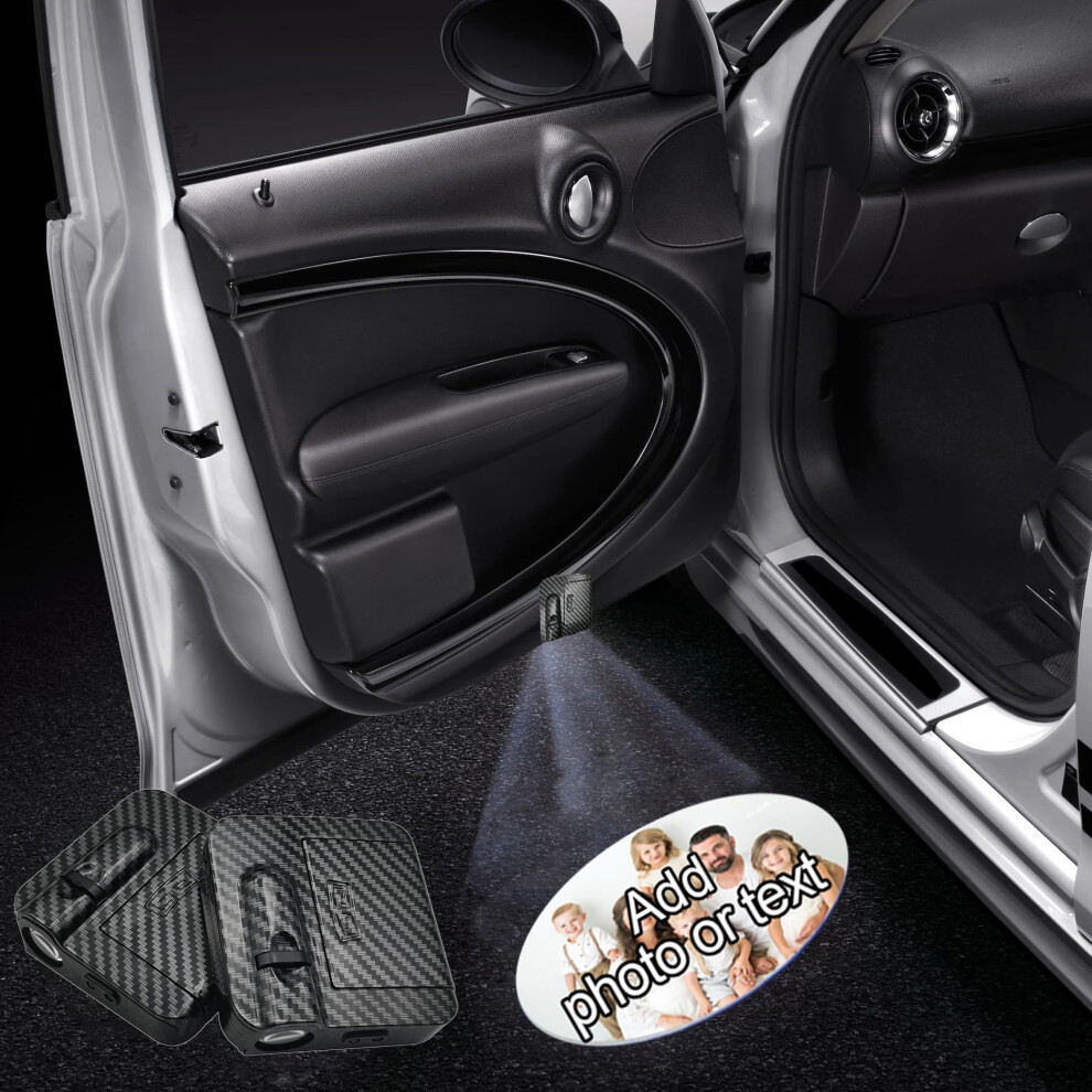 2Pcs Custom Car Door S With Led Projection Carbon Fiber Welcome Ing Light 9070919784781